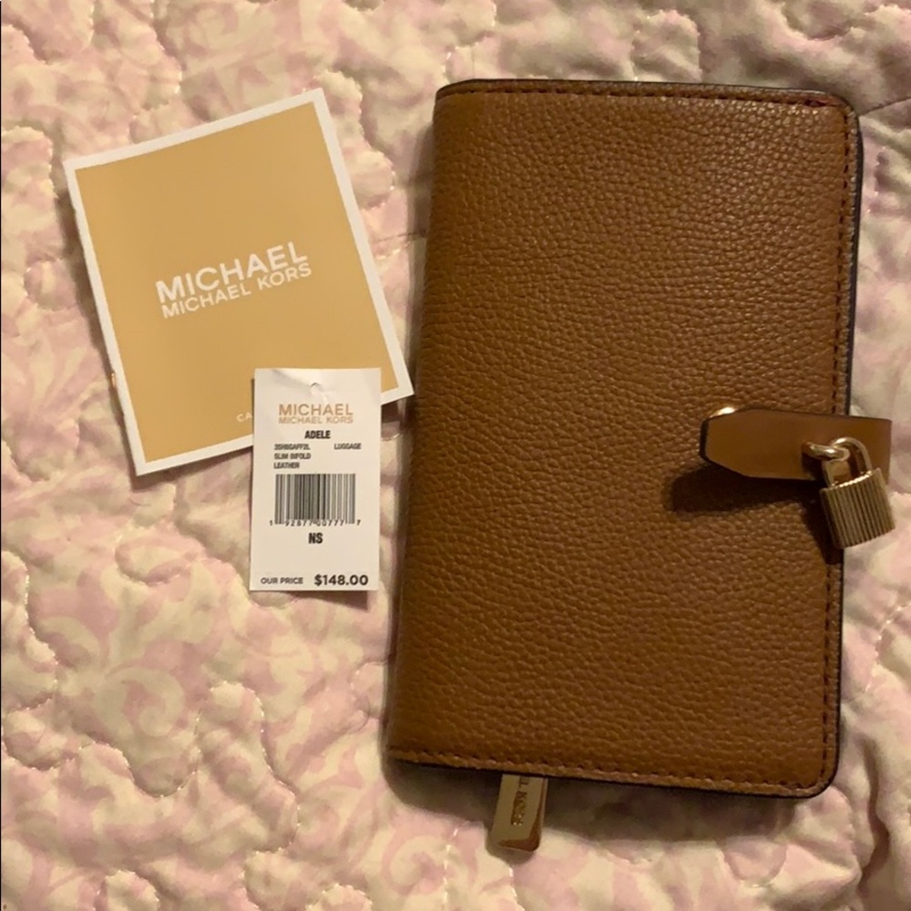 Michael Kors Adele Slim Leather Bifold Wallet